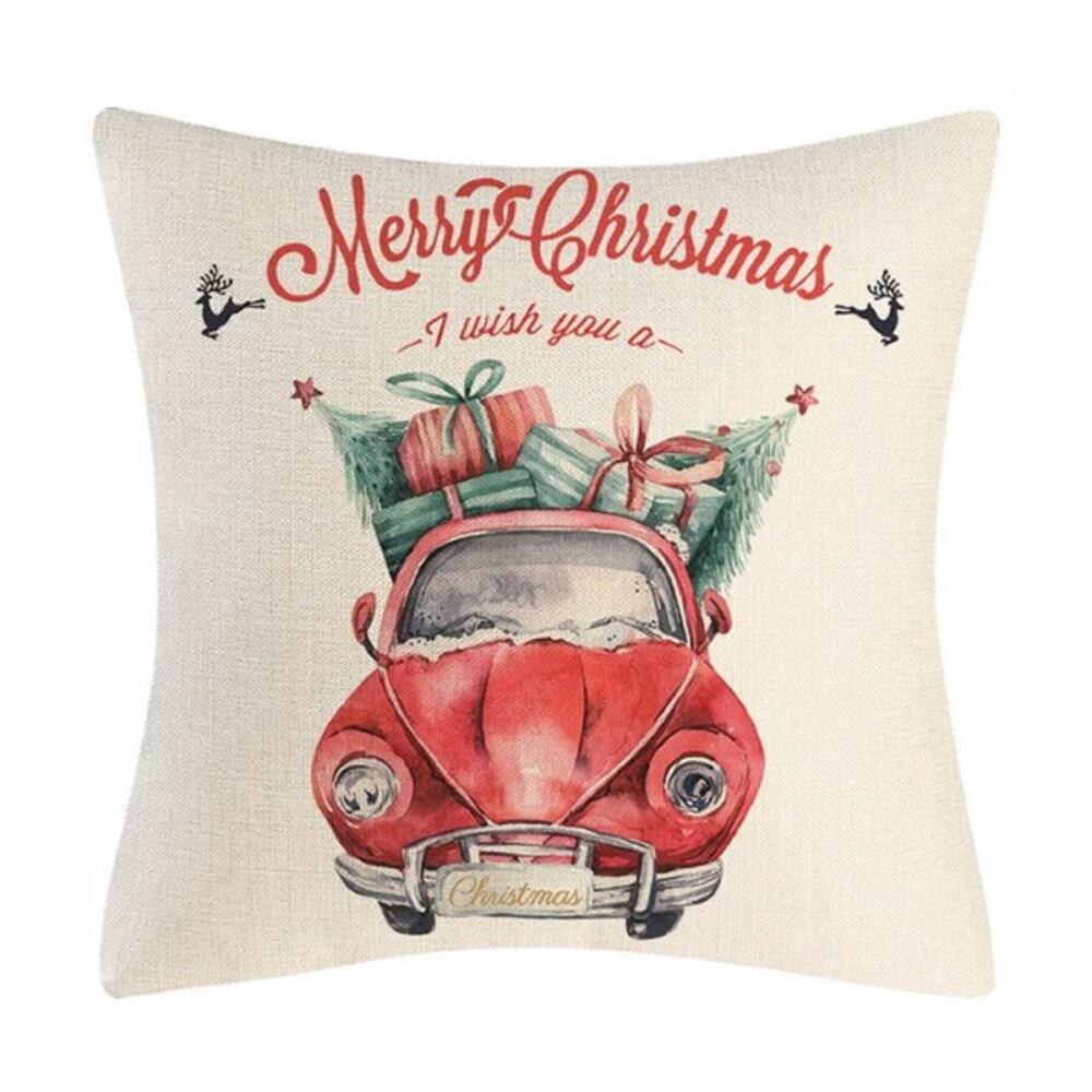 Vintage‎ Car Merry Christmas Pillowcase NWOT